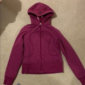 Pink purple polka dot lululemon sweater - size 8